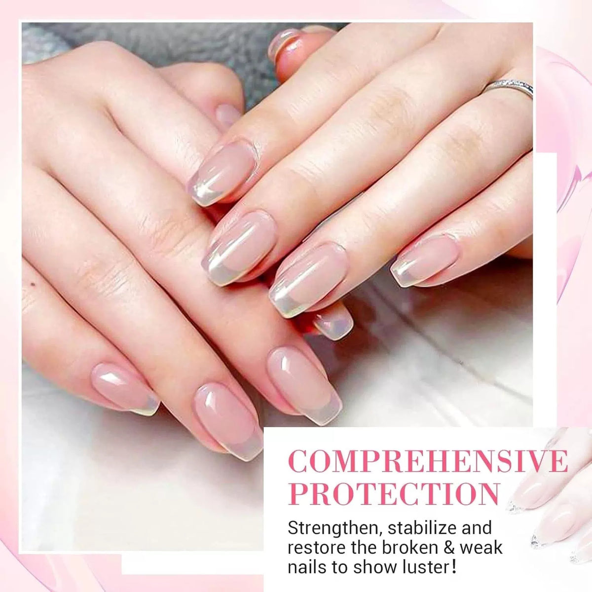 AzureBeauty Nail Repair Kit Transparent Crystal for Broken 4 Piece Set, Clear [3]