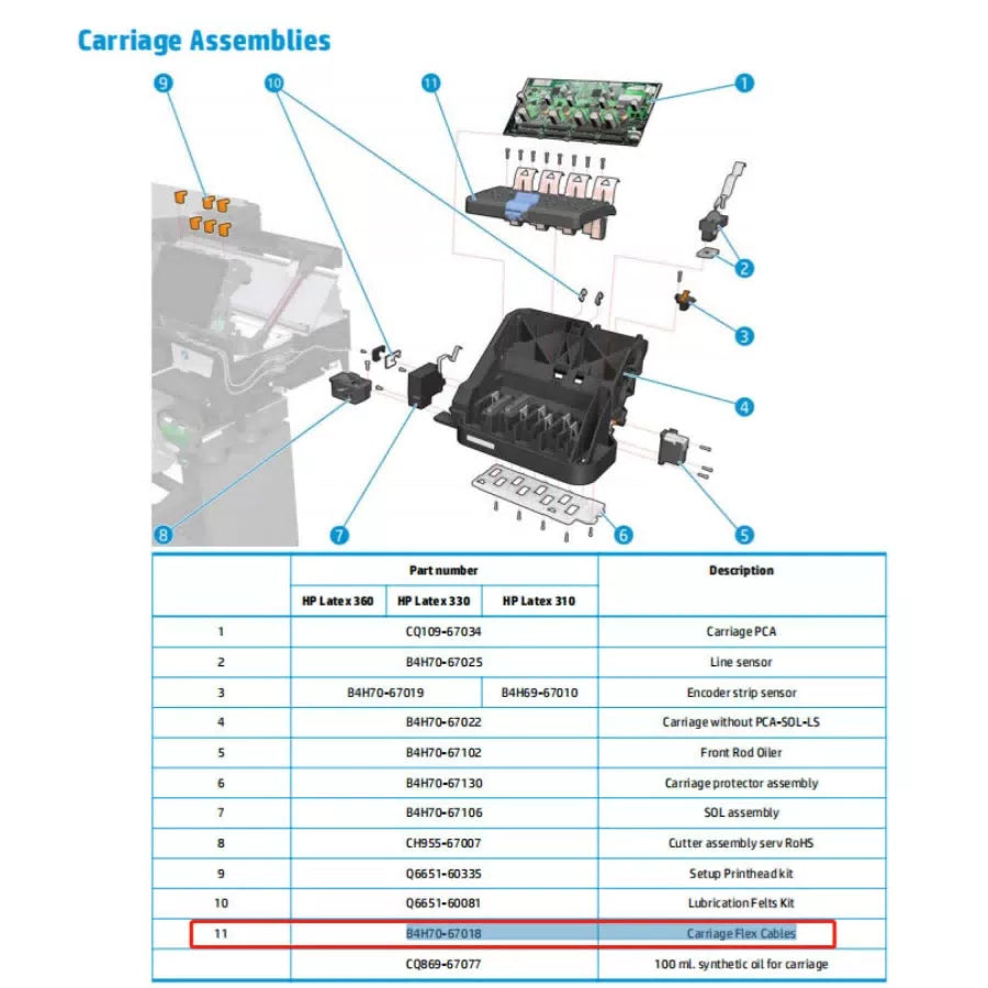 B4H70-67018 Flex Cable of Carriage Fit For HP Latex 360 370 375 335 365 570 [4]