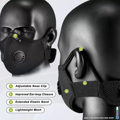 BASE CAMP M Plus Dust Mask, Breathable Reusable 1 Count (Pack of 1), Black [3]