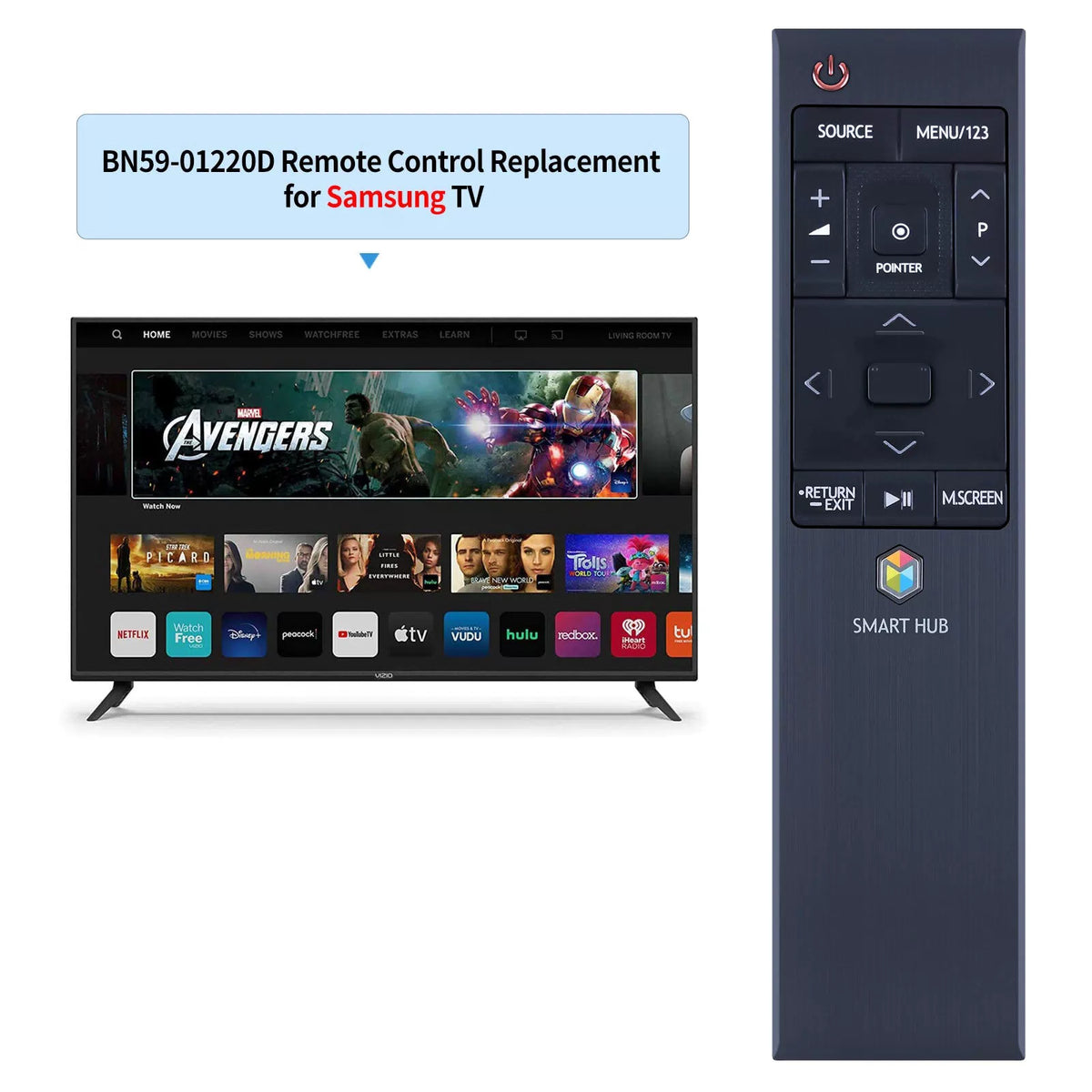 BN59-01220D For Samsung HUB Smart TV Remote Control 01220E 01220G 01220B [2]