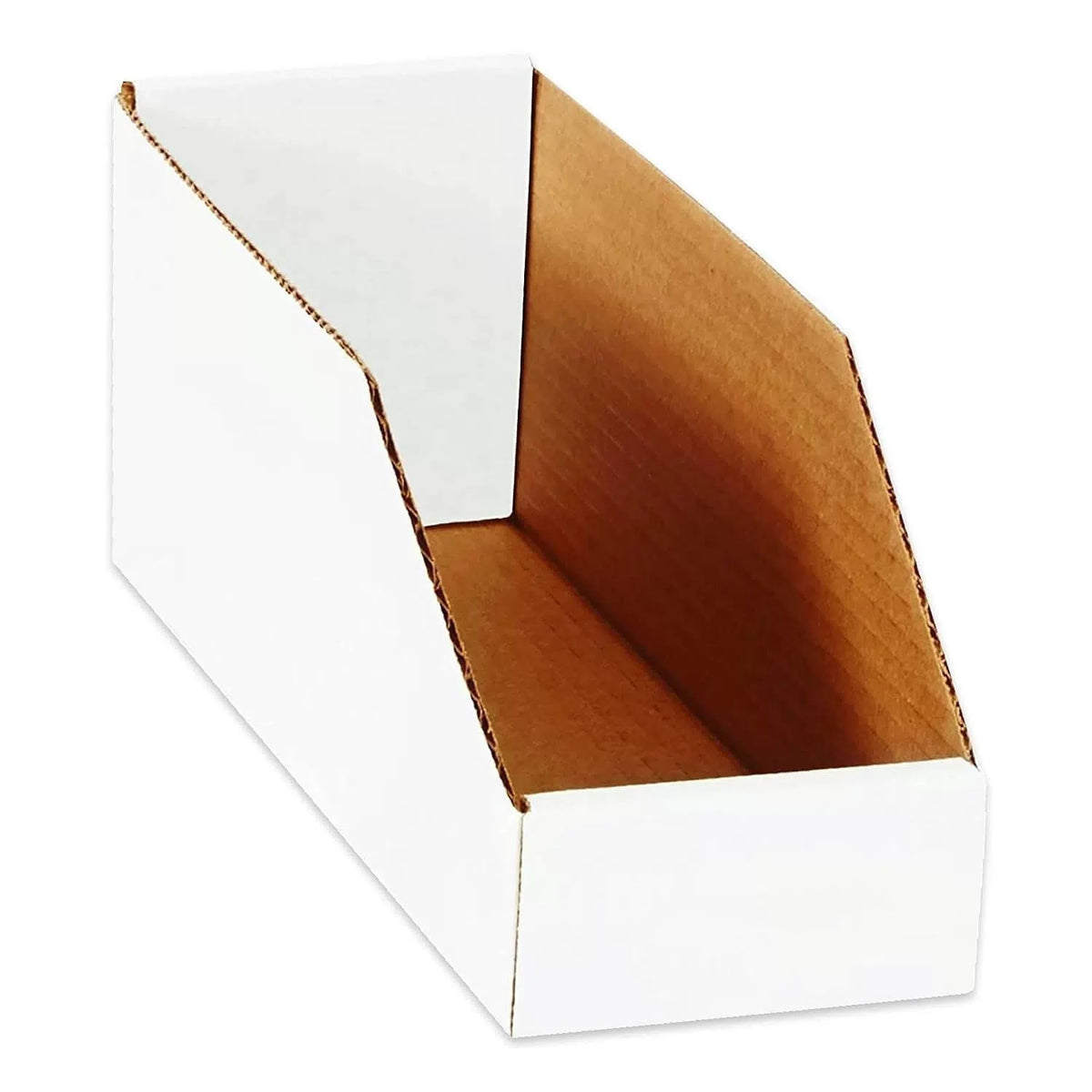 BOX USA Storage Bins Small 4"L x 12"W x 4 x 12 x 4 1/2 Cost Saver, White [1]