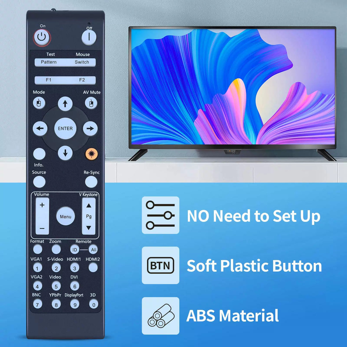 BR-3070L Remote Control For Optoma Projector W505 EH415 EH500 EH503 EH505-B [3]