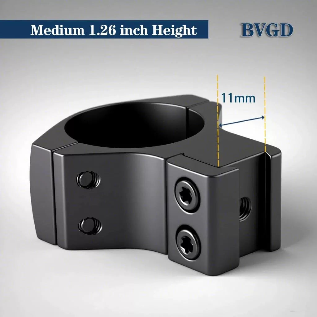 BVGD 30mm Dovetail Scope Rings, High Profile, Medium-1.26 inch Height, Black [4]