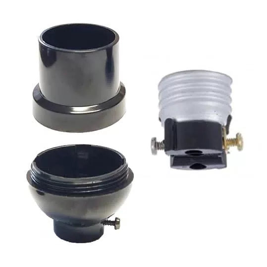 B&P Lamp Keyless Table Wiring Kit with Plastic Socket and 8 foot, Black [6]