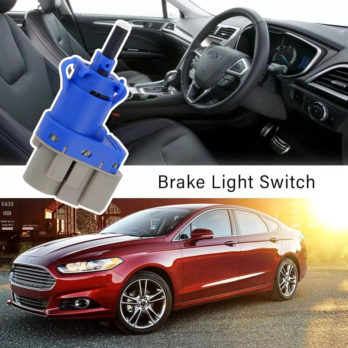 Brake Light Switch Replaces OEM#8T4T-9G854-AA, 4Pin Stop Blue [4]
