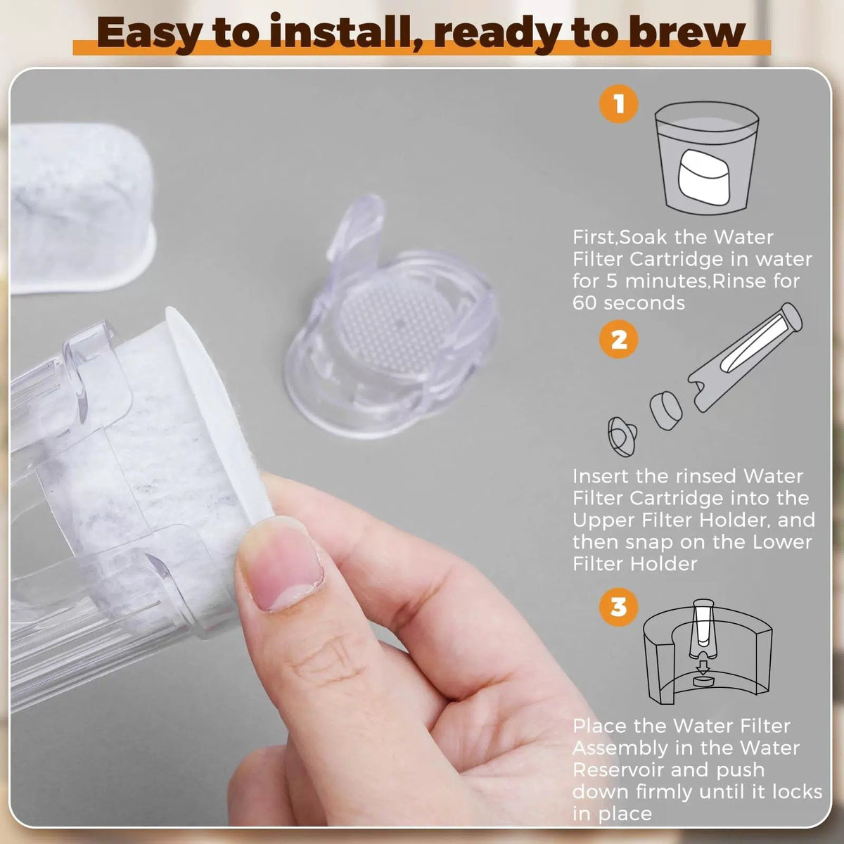 Buhobha Water Filter Holder and 2 2 Filters Tall Holder, Transparent [3]