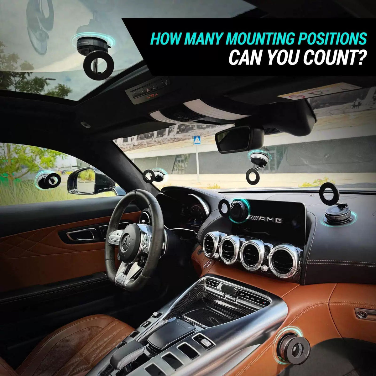 CARMOUNT Clutch-X™ Black – Upgraded Vacuum Phone Mount Suction Cup Car [7]