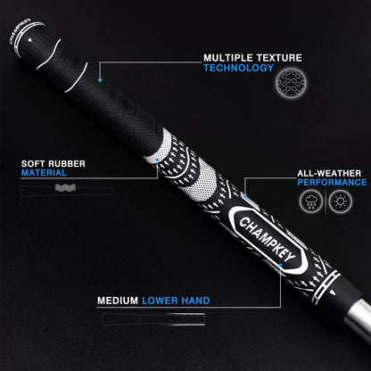 CHAMPKEY Soft Rubber Golf Grips 13 Pack with Putter Grip and Midsize, White [2]