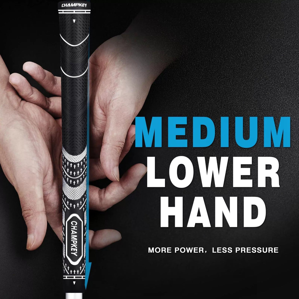 CHAMPKEY Soft Rubber Golf Grips 13 Pack with Putter Grip and Midsize, White [6]