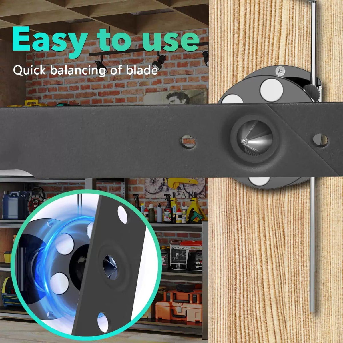 CJYESY Heavy-Duty Lawn Mower Blade Sharpener Kit with Balancer, Black [4]