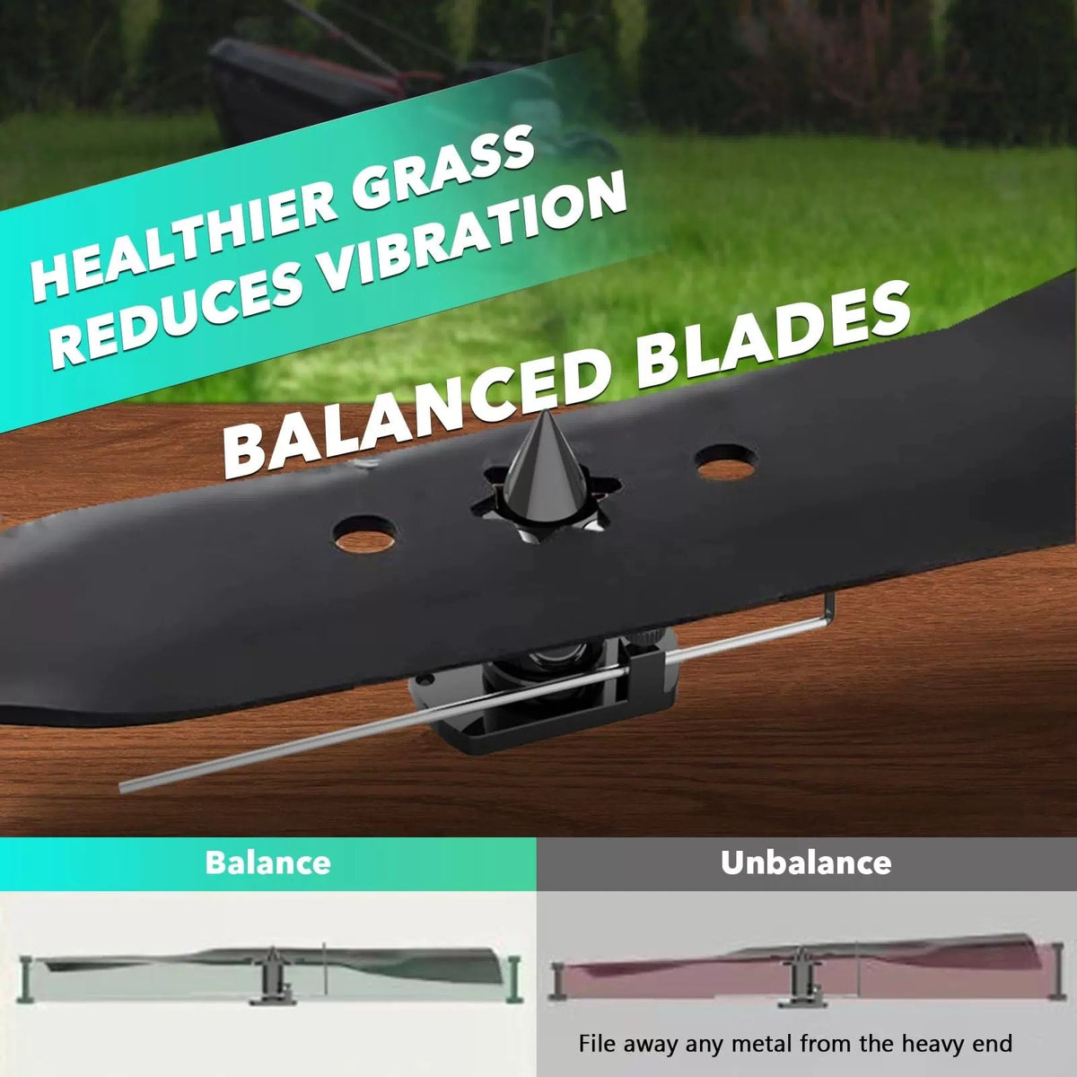 CJYESY Heavy-Duty Lawn Mower Blade Sharpener Kit with Balancer, Black [5]