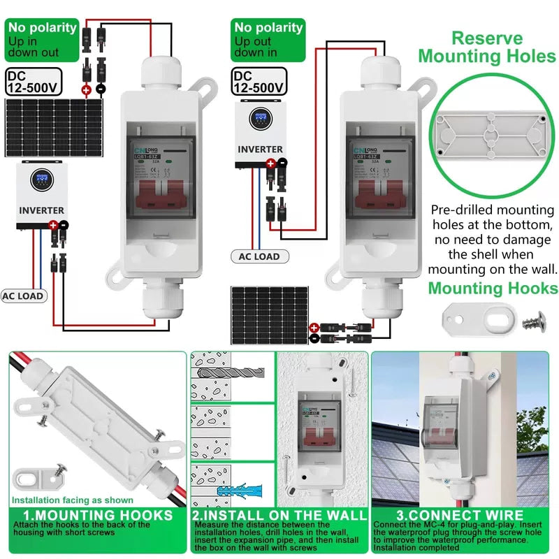 CNLonQcom Solar Panel Disconnect Switch 32 Amp 500V DC500V 32A with connector [4]
