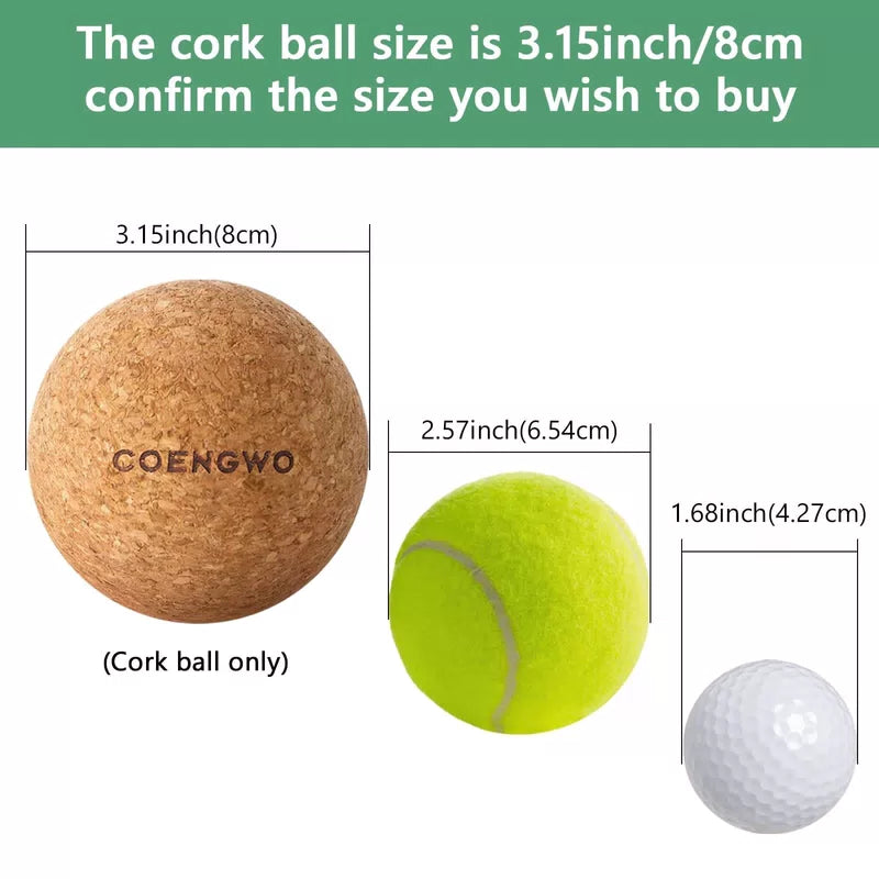 COENGWO Cork Massage Ball, Myofascial Release Yoga 3 Inch(No Bag) [2]