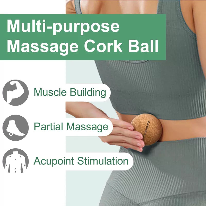 COENGWO Cork Massage Ball, Myofascial Release Yoga 3 Inch(No Bag) [7]