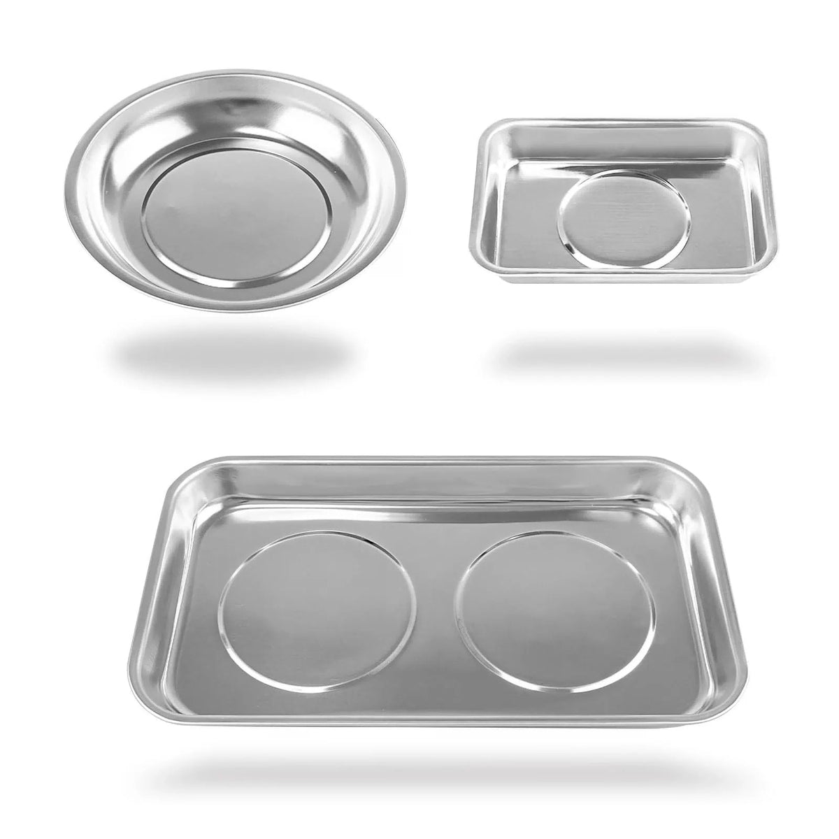 C&T 3-Piece Magnetic Tray Holder, Parts 9.5" x 5.5" x 1.5", Silver [1]
