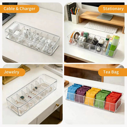 Cable Organizer Storage Box with Lid - Clear Phone Charger Cord 1 Pack, [7]