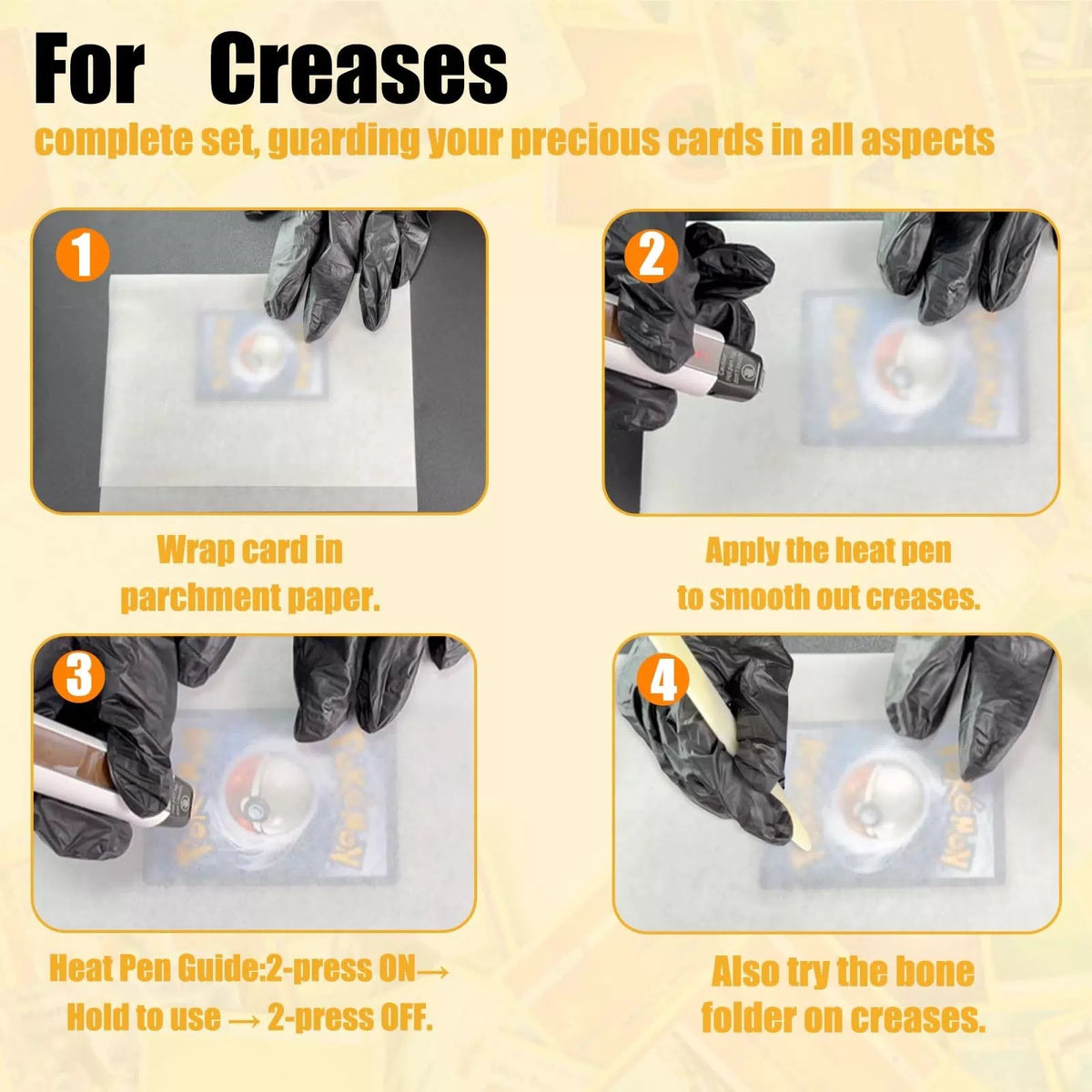 Card Care Clean Kit,Trading Cleaning Kit with Heat Pen, Acrylic White [3]