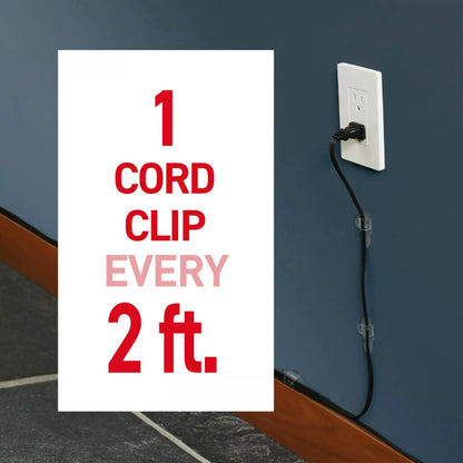 Command Round Cord Clips, Damage-Free Hanging 13 16 Strips, Clear [4]