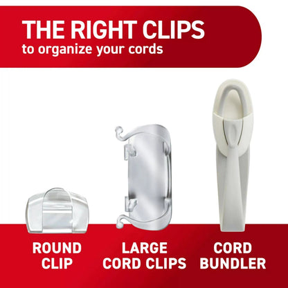 Command Round Cord Clips, Damage-Free Hanging 13 16 Strips, Clear [6]