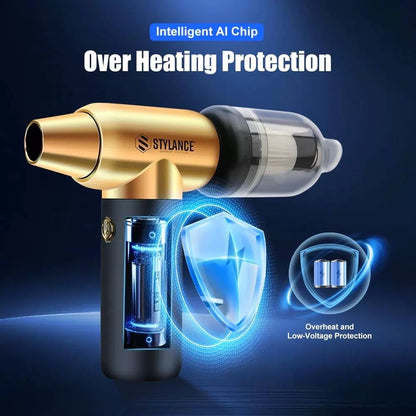 Compressed Air Duster - Barber Blower, Electric Duster, 3 Gear Mini Gold [2]