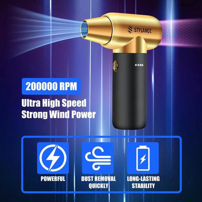 Compressed Air Duster - Barber Blower, Electric Duster, 3 Gear Mini Gold [3]