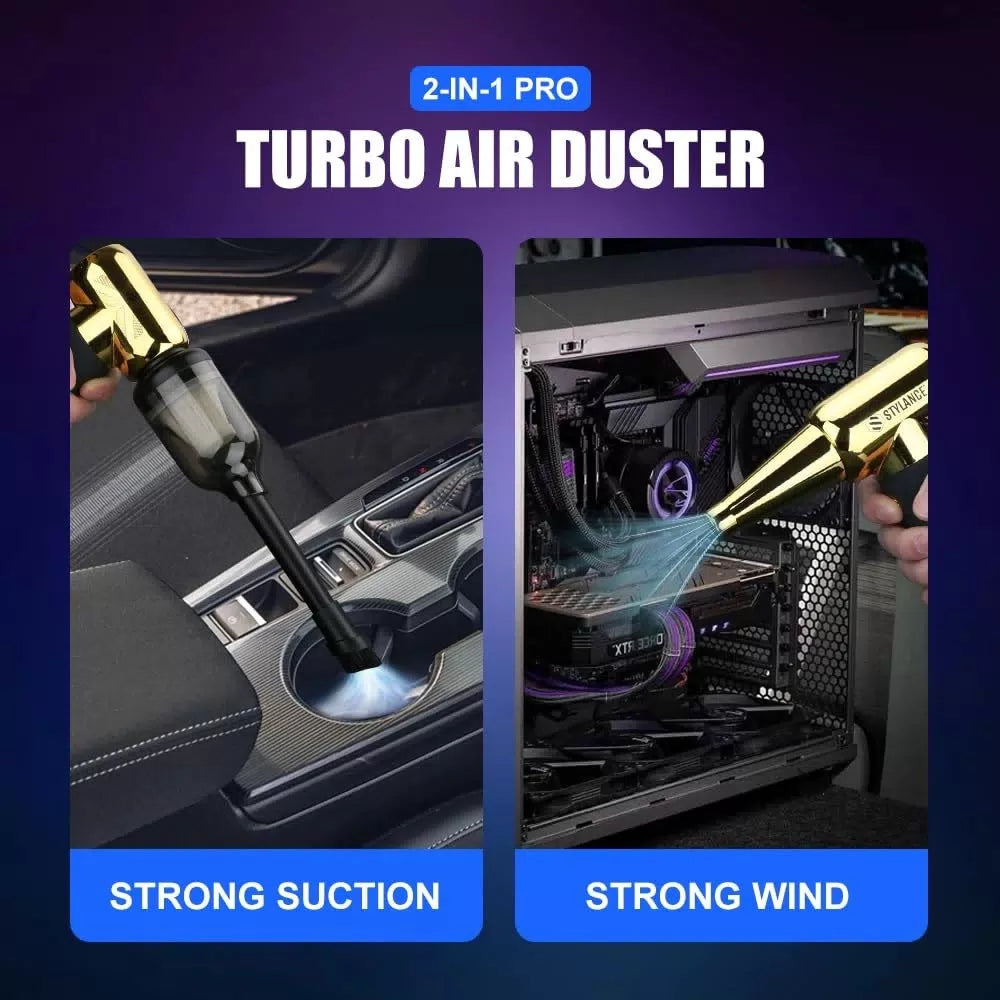Compressed Air Duster - Barber Blower, Electric Duster, 3 Gear Mini Gold [5]
