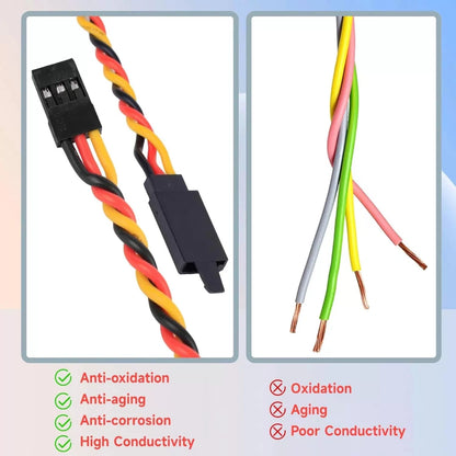Crazepony Twisted Servo Extension Cable w/Safety Clip - 20AWG 60 Mixed Size [6]