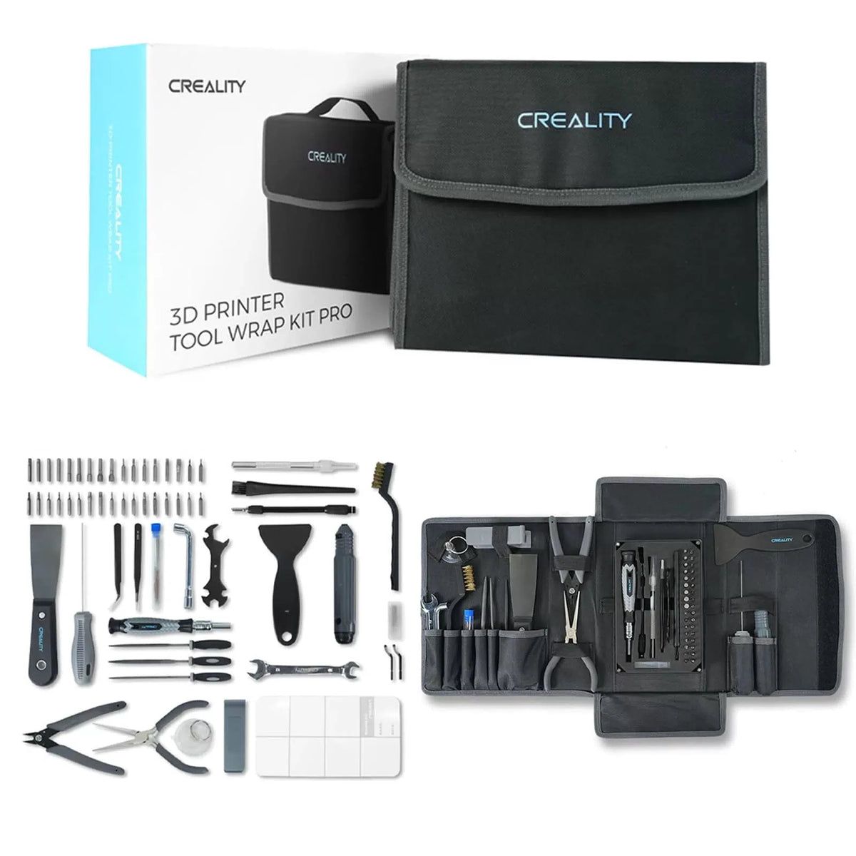 Creality 3D Printer Tools Kit, 74 Pcs in 1 Printing Tool Wrap Kit Black [1]