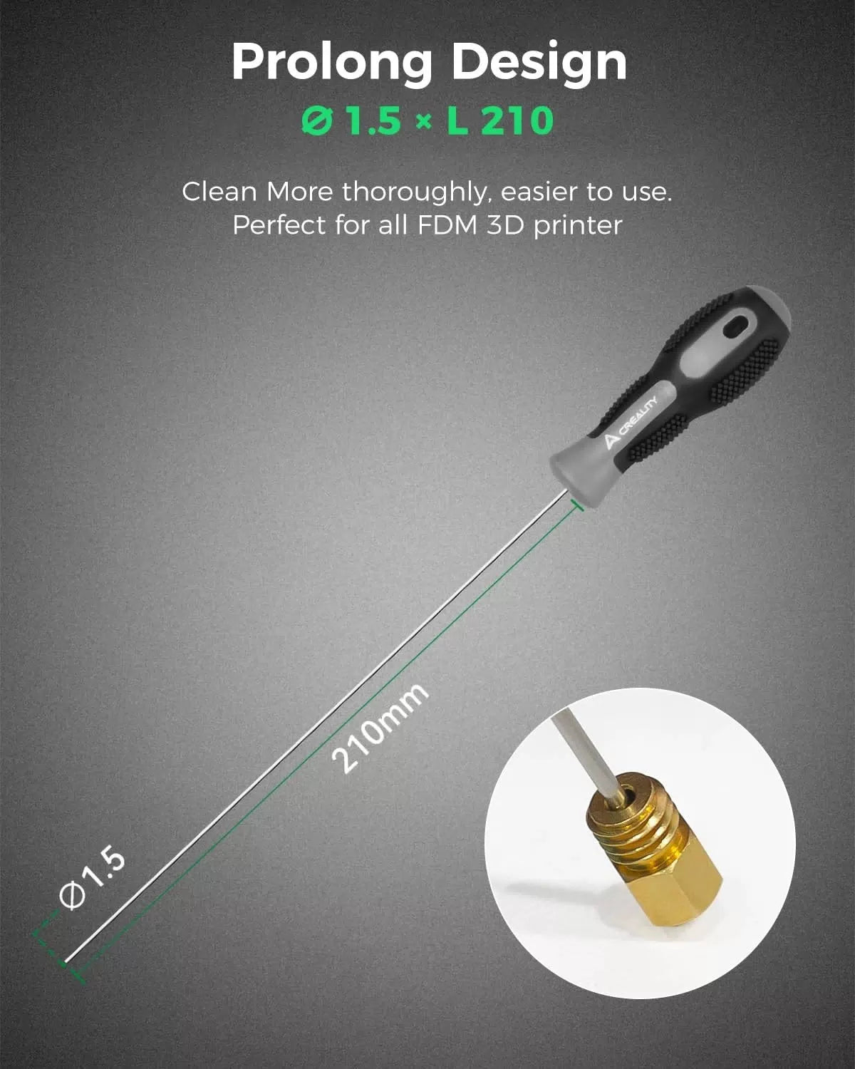 Creality Official Clog Poke, 3D Printer Nozzle Cleaning Kit Φ1.5mm L210mm... [4]
