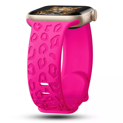 CreateGreat Engraved Bands Compatible with 41MM/40MM/38MM, Leopard-HotPink [1]