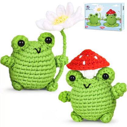 Crochetta Crochet Kit for Beginners, Beginner Animal Small, Frogs [1]