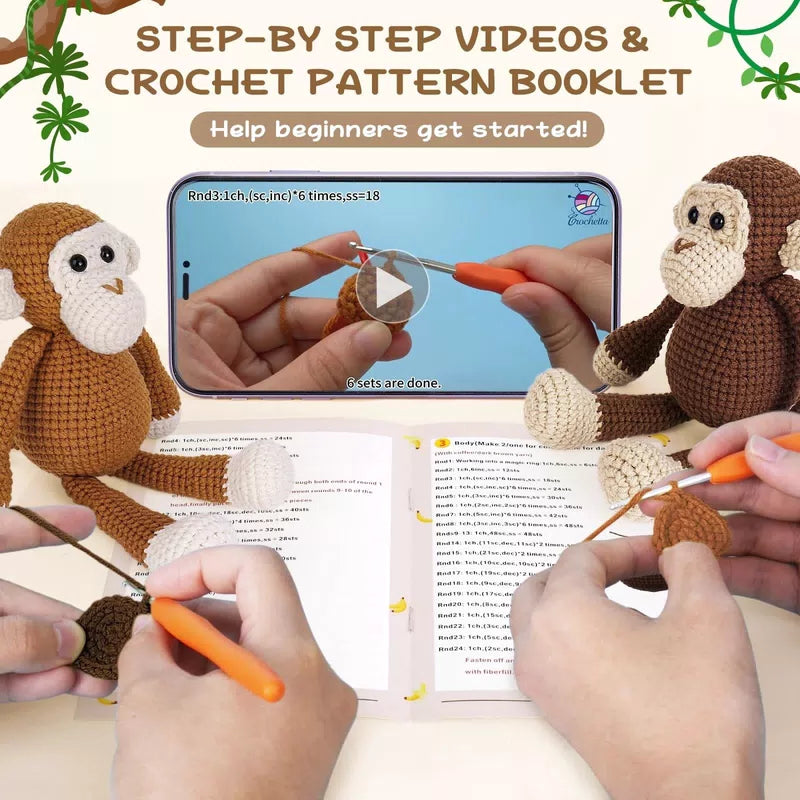 Crochetta Crochet Kit for Beginners, Kits with Small, Monkey [3]