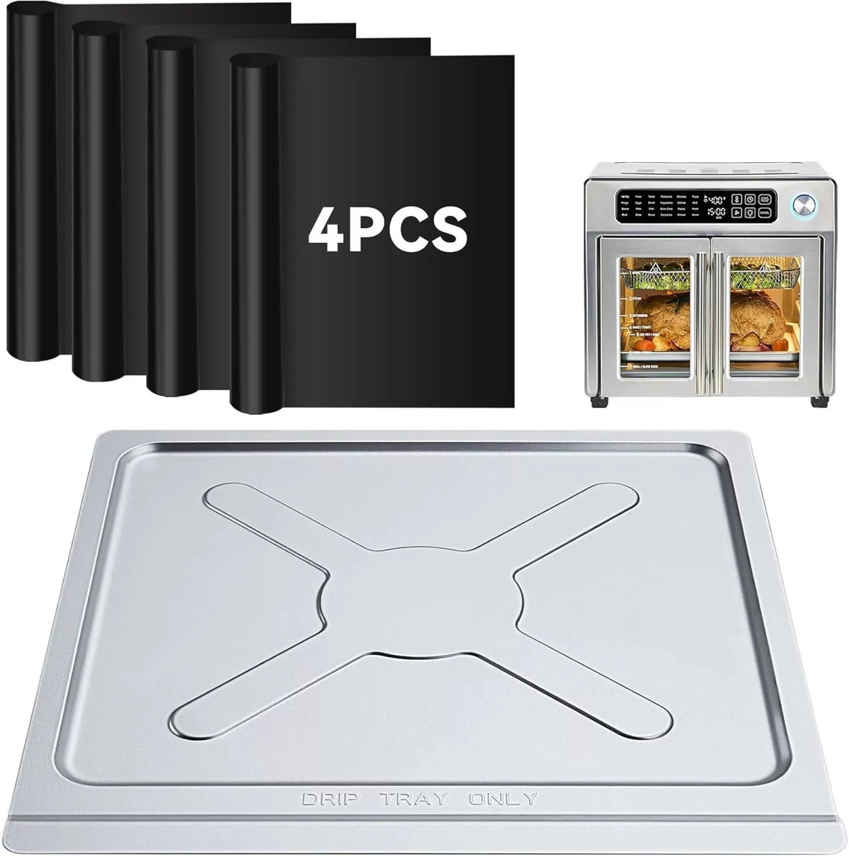Crumb Tray Replacement Compatible with Emeril Lagasse 26 Qt for 26 Qt, Silver [1]