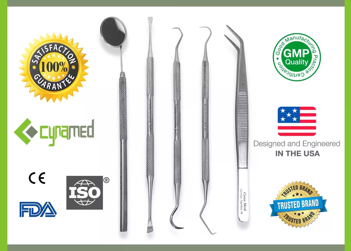 CynaMed Dental Tools Oral Care Kit (5-Pack) – Stainless Steel 6 Piece Set [9]