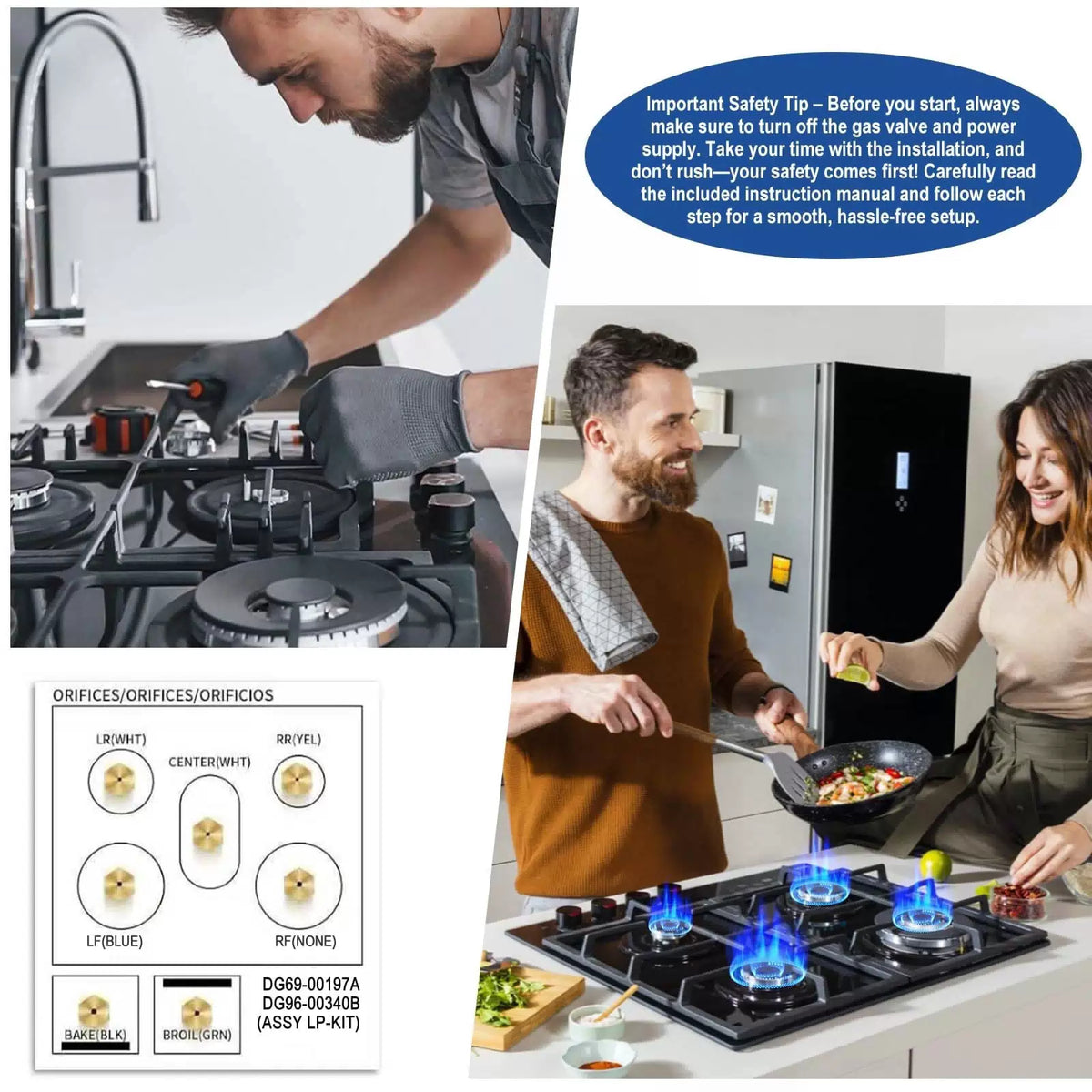 DG96-00340B/DG69-00197A LP DG96-00340B Oven Gas Range Conversion Kit, Yellow [7]