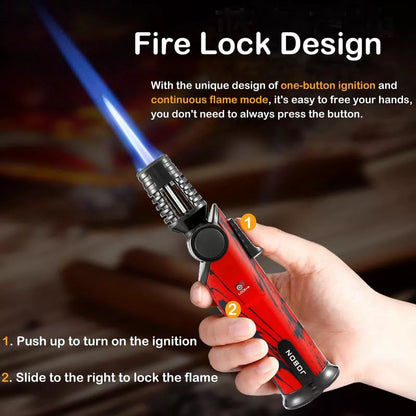 DOUBFIVSY Butane Torch Lighter, 60° Rotatable Refillable Kitchen Cooking Red [4]