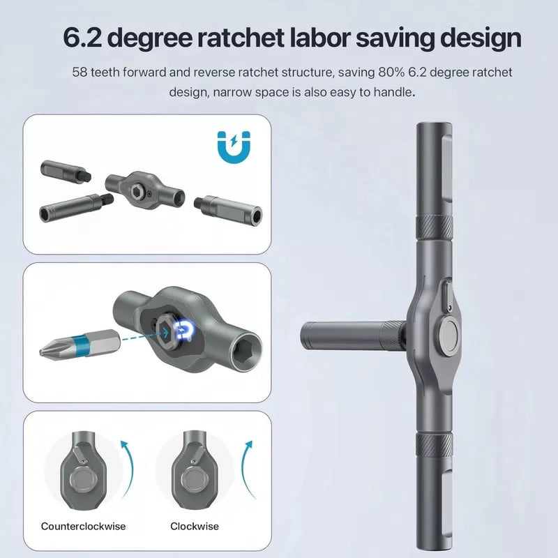 DYLIFE 24 in 1 Magnetic Screwdriver Set, DIY Ratchet Mini 24 In 1, Black Gray [3]