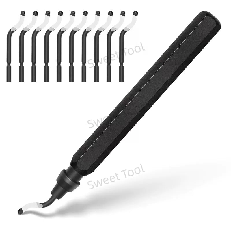 Deburring Tool Metal Handle with 1/10/11 Swivel Blades Burr Removal Reamer Tool for Plastic Metal Copper PVC Resin 3D Printing [1]