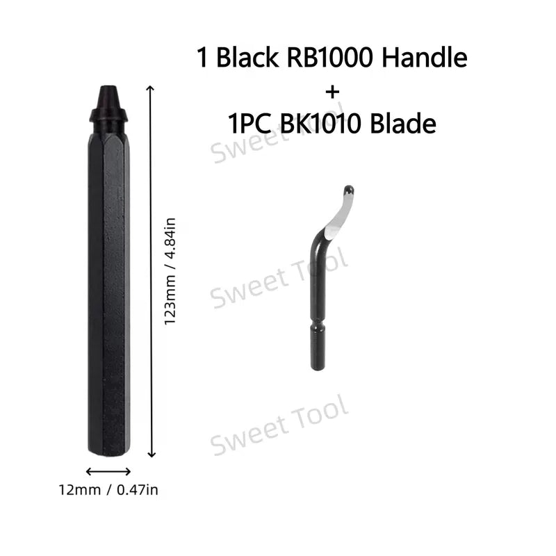 Deburring Tool Metal Handle with 1/10/11 Swivel Blades Burr Removal Reamer Tool for Plastic Metal Copper PVC Resin 3D Printing [12]