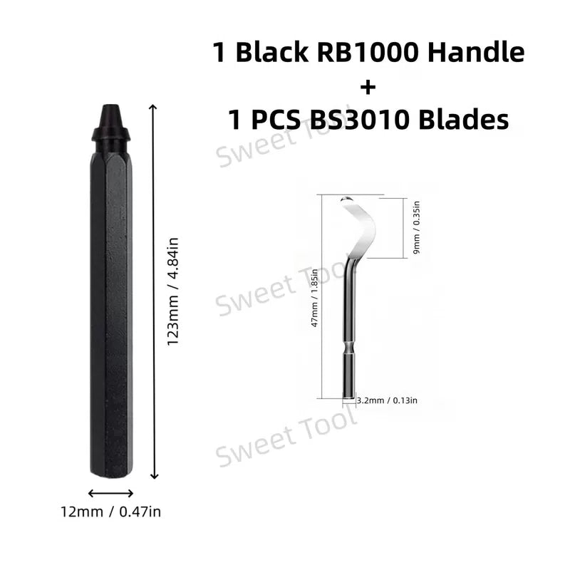 Deburring Tool Metal Handle with 1/10/11 Swivel Blades Burr Removal Reamer Tool for Plastic Metal Copper PVC Resin 3D Printing [18]
