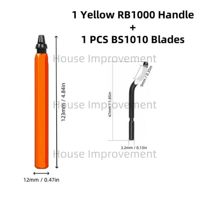 Deburring Tool Set with 11pcs High Speed Steel Swivel Blades Burr Removal Tool for Metal Resin PVC Pipes Copper Plastic Aluminum [11]