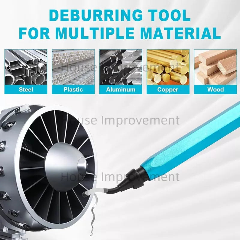 Deburring Tool Set with 11pcs High Speed Steel Swivel Blades Burr Removal Tool for Metal Resin PVC Pipes Copper Plastic Aluminum [4]