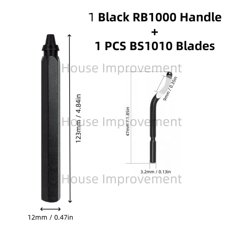 Deburring Tool Set with 11pcs High Speed Steel Swivel Blades Burr Removal Tool for Metal Resin PVC Pipes Copper Plastic Aluminum [8]
