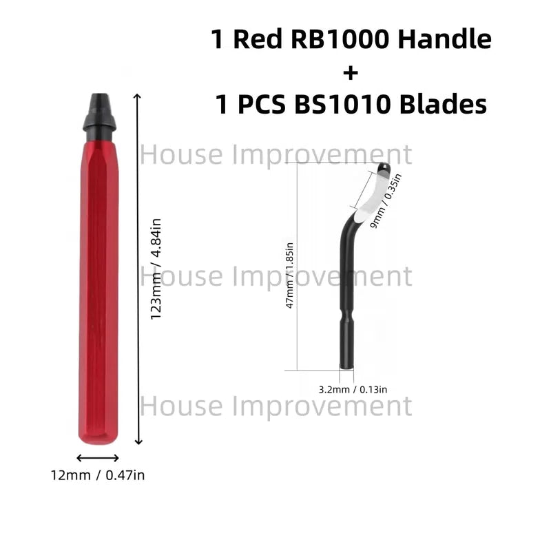 Deburring Tool Set with 11pcs High Speed Steel Swivel Blades Burr Removal Tool for Metal Resin PVC Pipes Copper Plastic Aluminum [9]