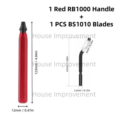 Deburring Tool Set with 11pcs High Speed Steel Swivel Blades Burr Removal Tool for Metal Resin PVC Pipes Copper Plastic Aluminum [9]