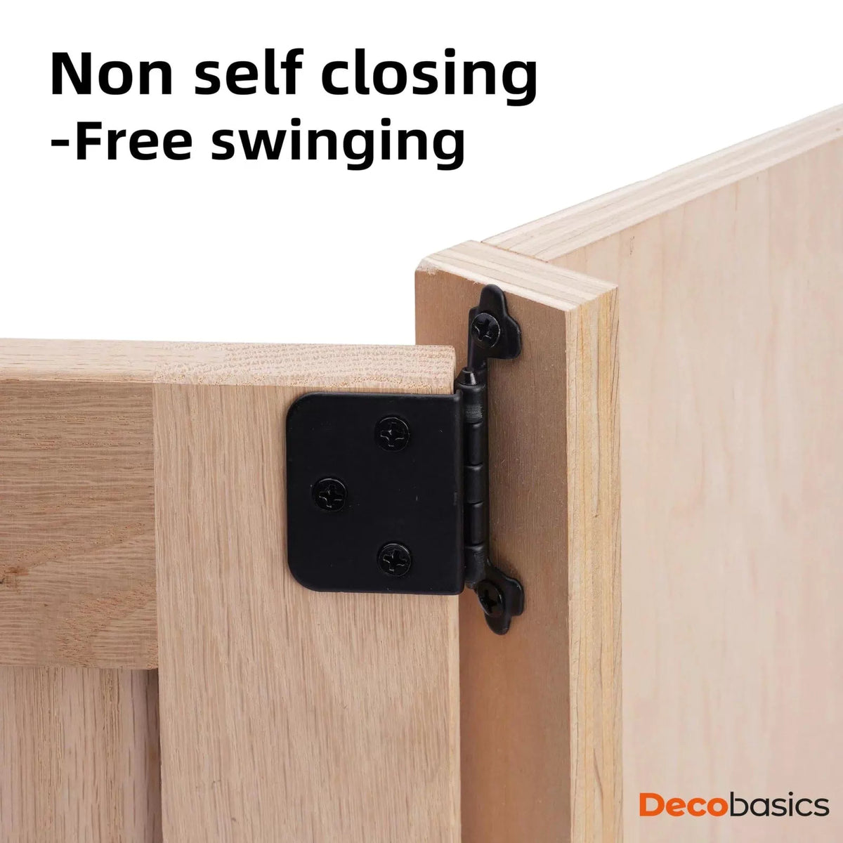 DecoBasics Free Swinging (Non Self-Closing) Overlay 50 Pack, Matte Black [2]