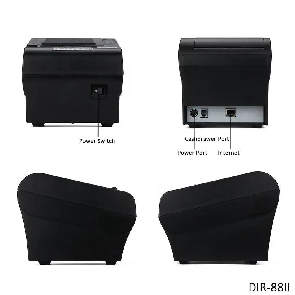 Desktop 80mm POS Thermal Receipt Printer with Auto Cutter Network Printer,Internet Port Cashdrawer Port Automatic paper cutting [3]