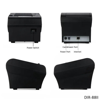 Desktop 80mm POS Thermal Receipt Printer with Auto Cutter Network Printer,Internet Port Cashdrawer Port Automatic paper cutting [3]