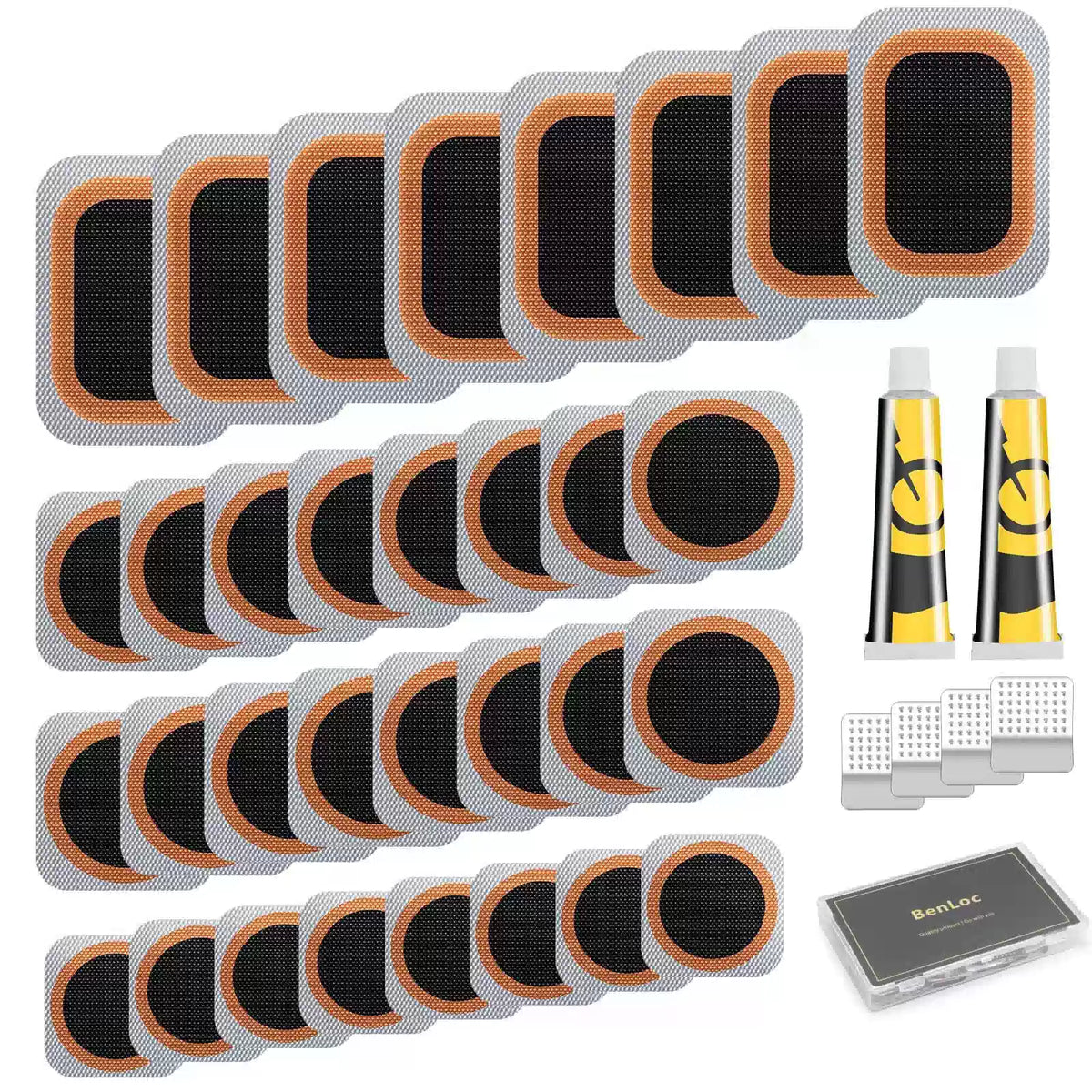 Dexnoca Bike Tire Repair Kit - Bycicle Inner Tube Puncture One Size, Black-2 [1]