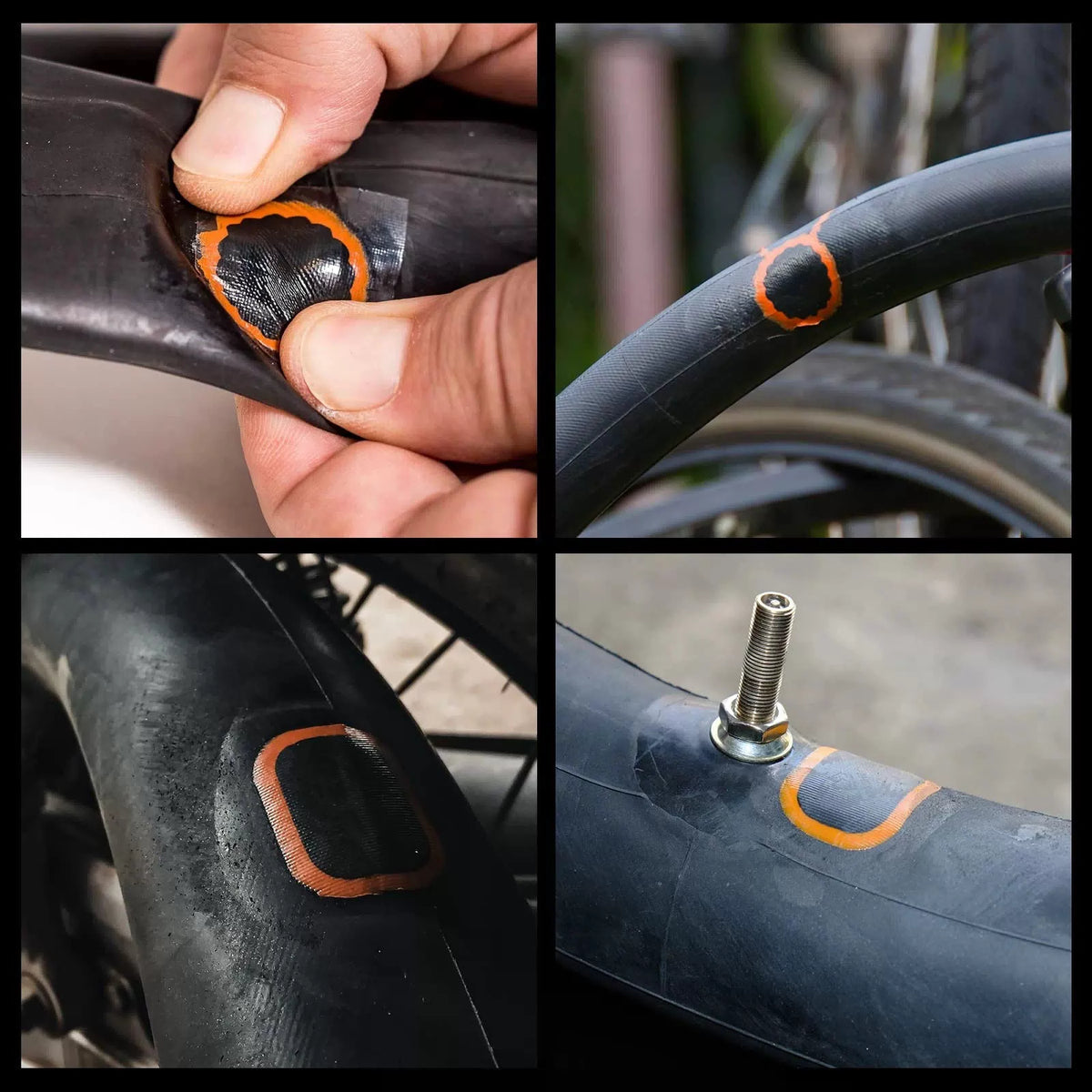 Dexnoca Bike Tire Repair Kit - Bycicle Inner Tube Puncture One Size, Black-2 [2]